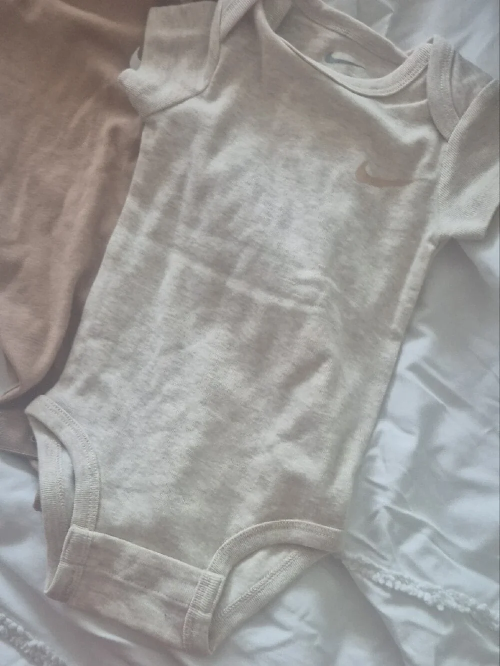 Nike Kids One-Piece Bodysuits in White, Beige, and Tan - Trio Pack